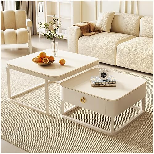 Juego de 2 mesas auxiliares, Mesas de Centro para Salas Modernas, muebles para el hogar, mesa auxiliar para espacios pequeños, sala de estar,