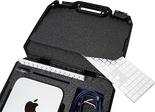 Miniatura 8 de Case Club Funda de transporte rígida, compatible con Apple Mac Studio, teclado mágico y accesorios, funda de viaje y almacenamiento resistente con