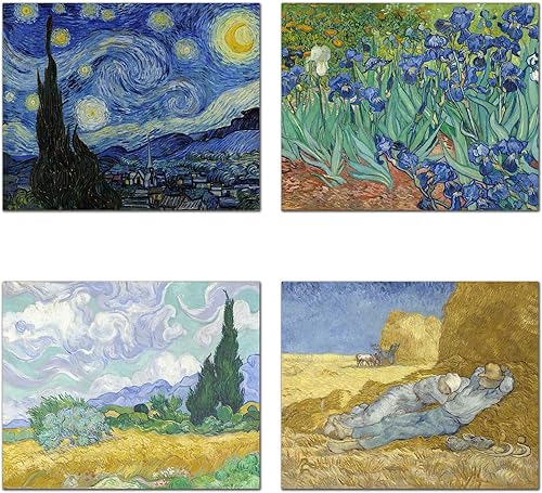 Miniatura 4 de Wish Pub - Juego de 12 impresiones artísticas sin marco de pinturas de Vincent van Gogh, incluyendo noche estrellada, 8 x 10 pulgadas