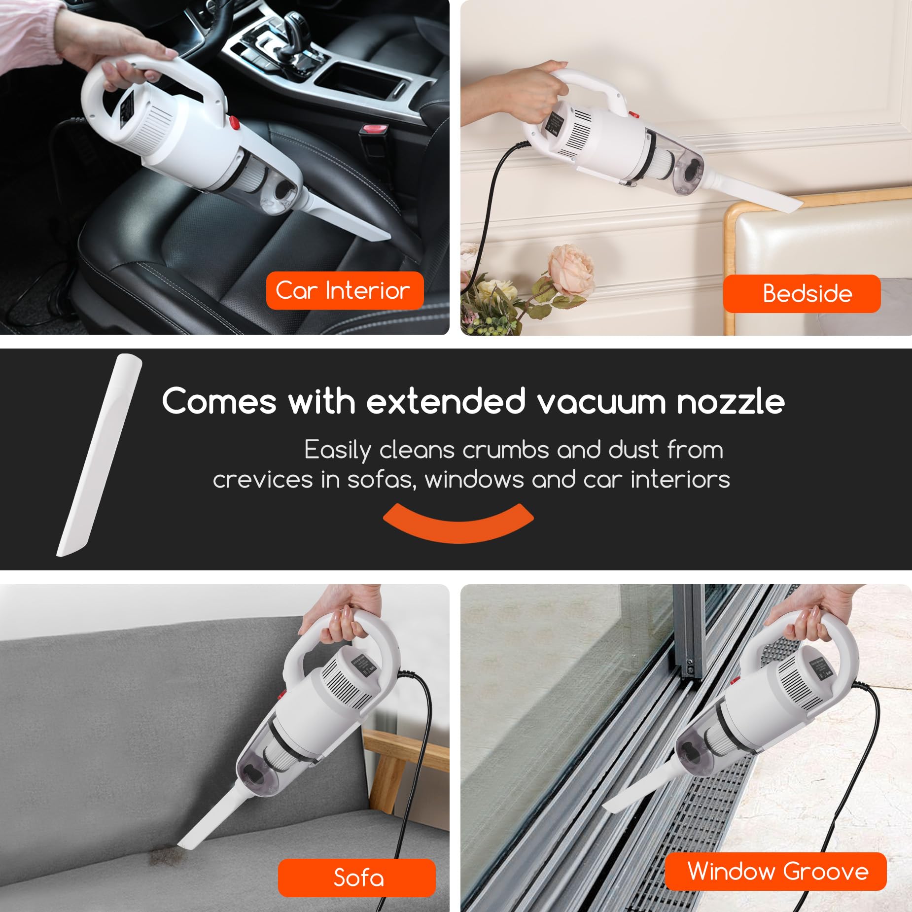 Aspiradora ligera, combo único de aspiradora y trapeador, 3 filtros de polvo/almohadillas de microfibra, aspiradoras con cable y escobas eléctricas, succión de 400 W 12 Kpa para cocina, 4