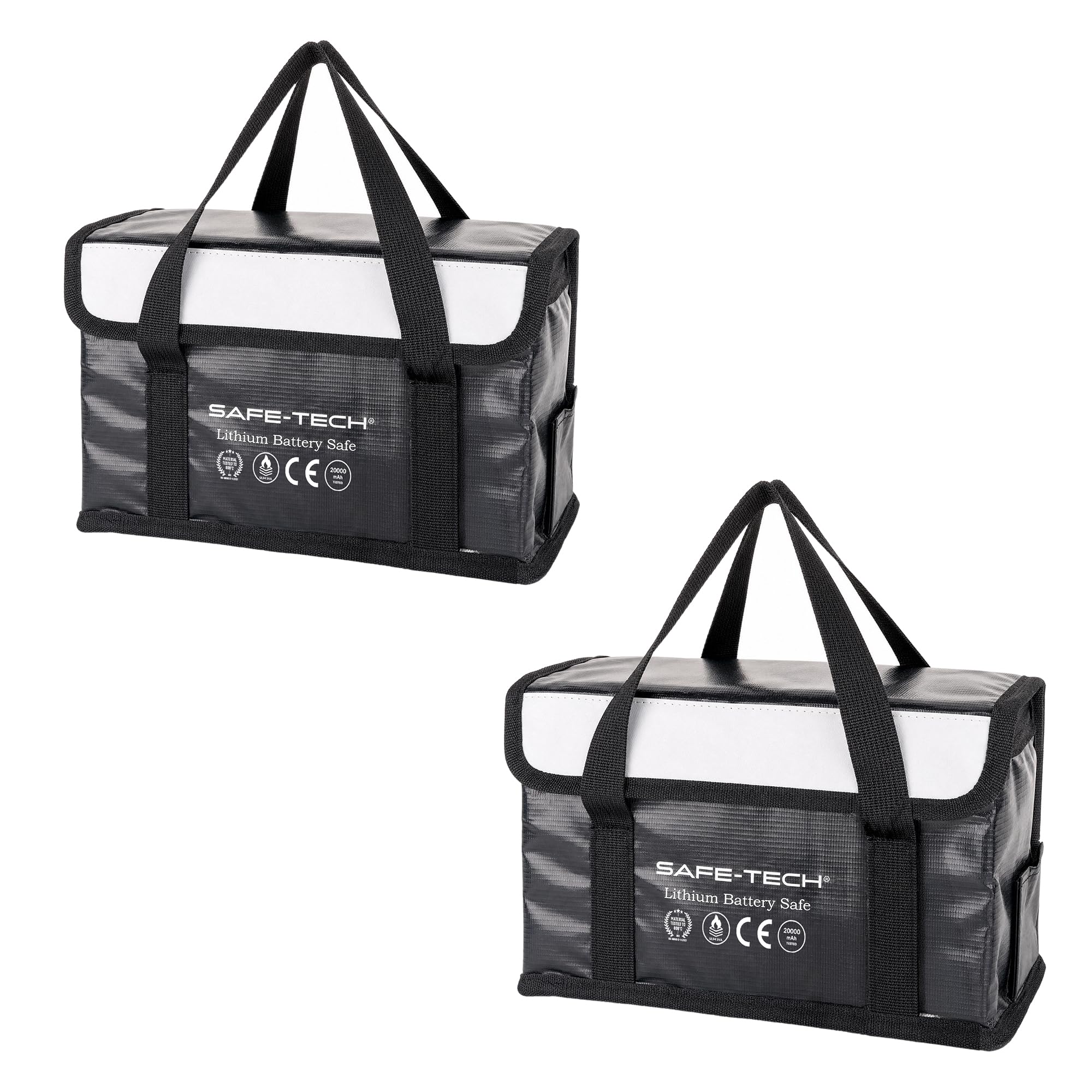 SAFE-TECH 2-Pack Explosionproof Small LiPo Battery Bags with Divider