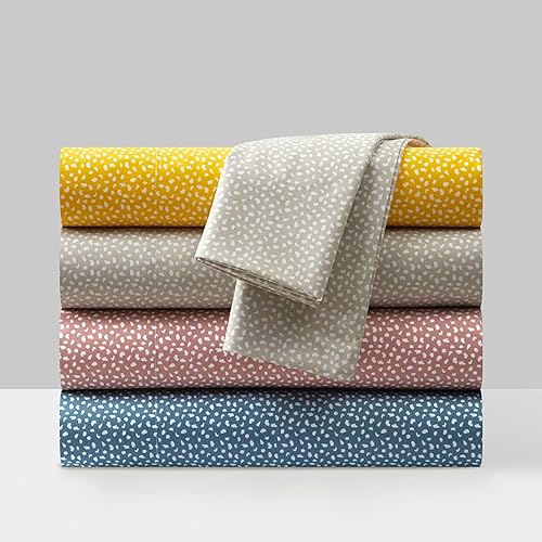 Miniatura 4 de Chic Home Raven - Juego de sábanas de color sólido con diseño de estampado de animales de manchas blancas, incluye 1 plano, 1 sábana bajera y 2