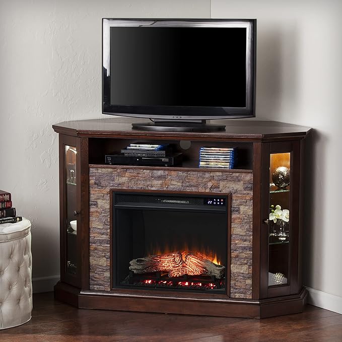 Chimenea Eléctrica Convertible de Esquina SEI Furniture Redden, New Espresso miniatura 9