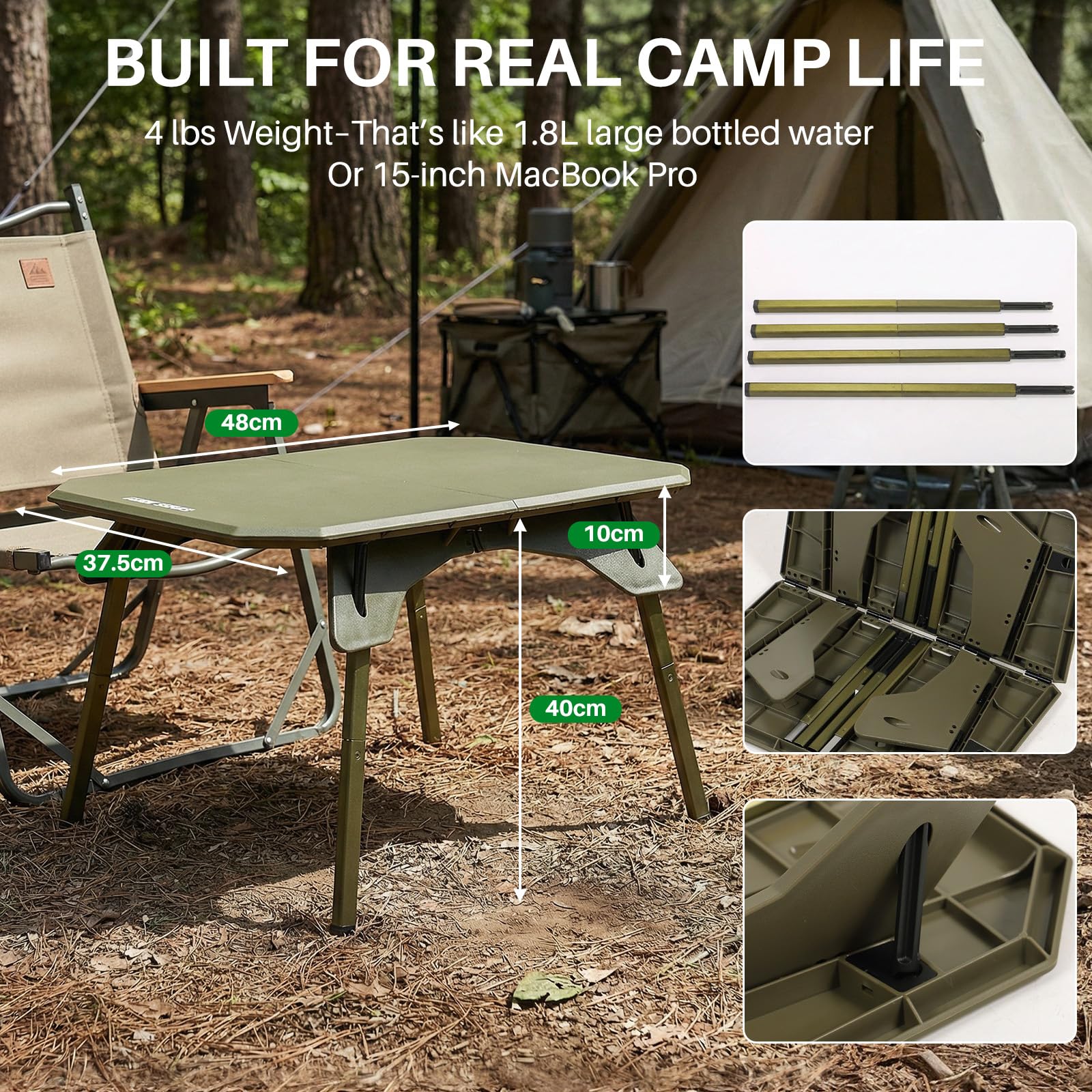 TOPCHANCES Folding Camping Table Outdoor,Ultralight Aluminum Camping Tables Multifunctional Portable Folding Table with Carrying Bag for Holiday Festival Camping Travel Picnic Grilling : Sports & Outdoors