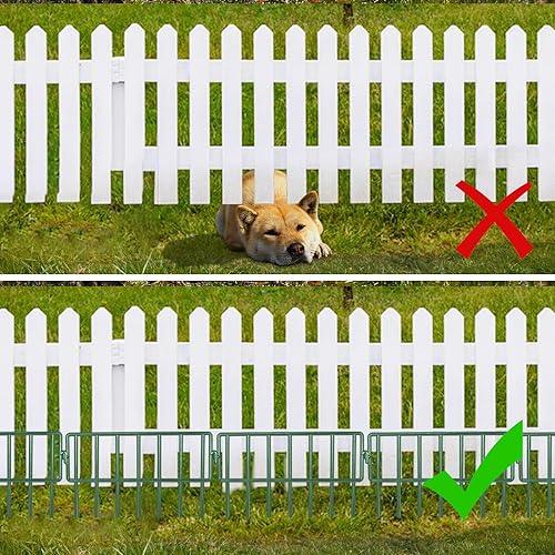 Miniatura 7 de Adavin Valla de barrera de animales verdes, paquete de 28 unidades de 12 pulgadas de largo x 10 pulgadas de alto, valla decorativa de jardín sin