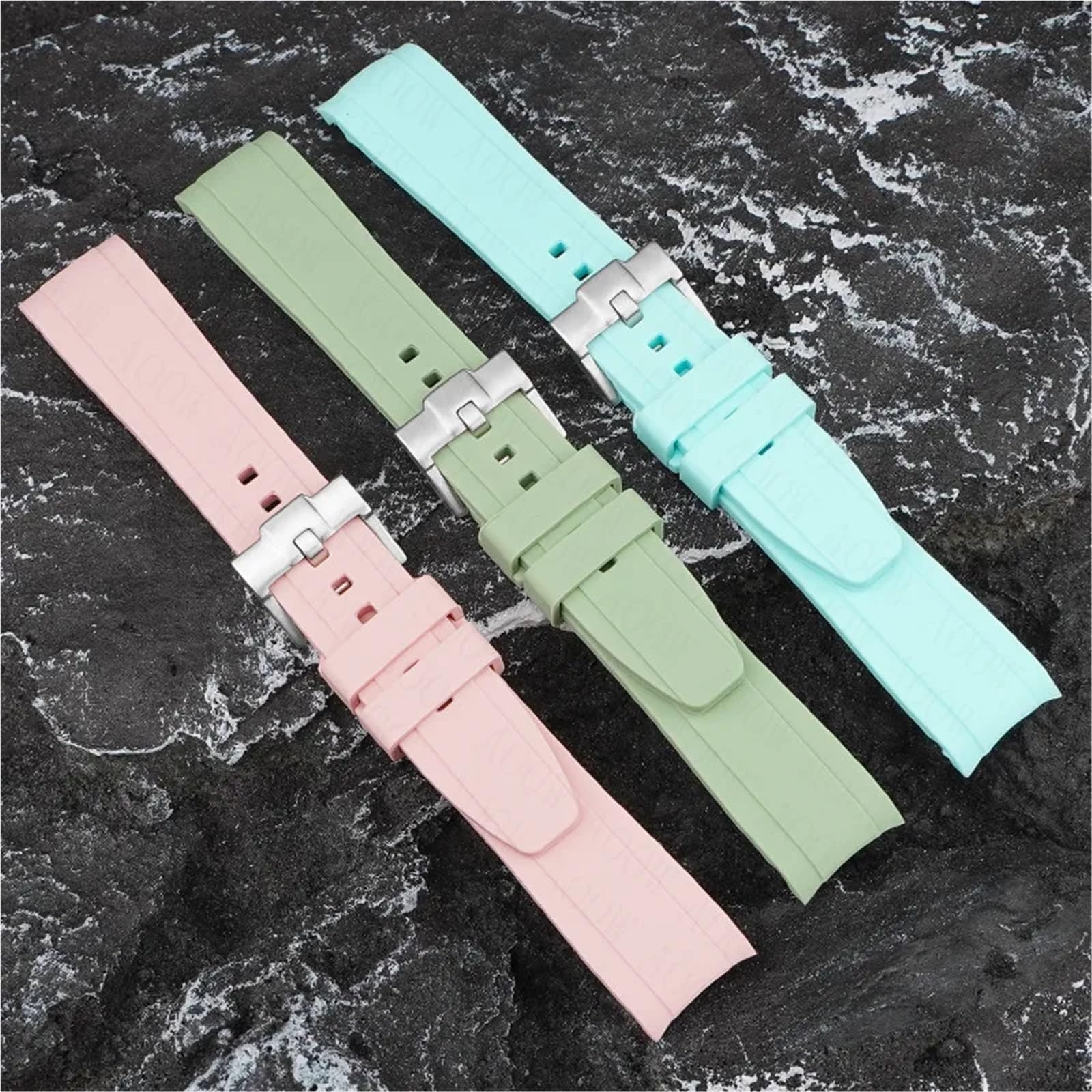 Cinturino in caucciù con estremità curva 18/19/20/21/22mm cinturino universale in silicone sportivo morbido impermeabile sostituisci cintura braccialetto per uomo donna