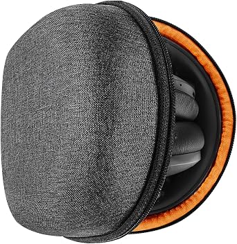 Geekria Shield Headphones Case Compatible with JLab Go Lux ANC, V-MODA Crossfade 3 and More, Replacement Hard Shell Travel Carrying Bag with Cable Storage Dark Grey