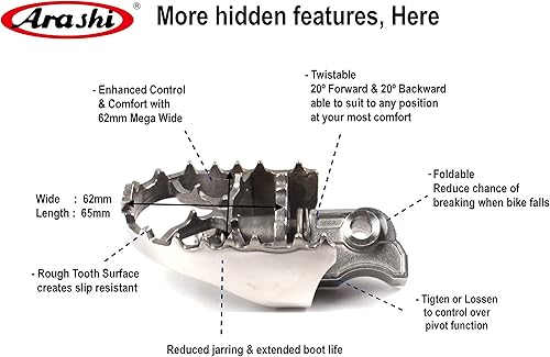 Miniatura 3 de Arashi Reposapiés delantero para BMW R1200GS / GSA/ADV Adeventure 2013-2018 Accesorios de motocicleta Rider reposapiés Peg Pedal GS 1200 GS Plata