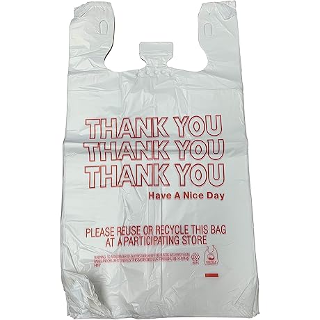 HDPE Plastic Grocery Bags with "Thank You" Print