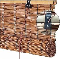 Vista 2 de Persiana romana enrollable de bambú retro sin cordón, persianas enrollables retro de bambú, persianas enrollables de bambú para exteriores, 72 x 72