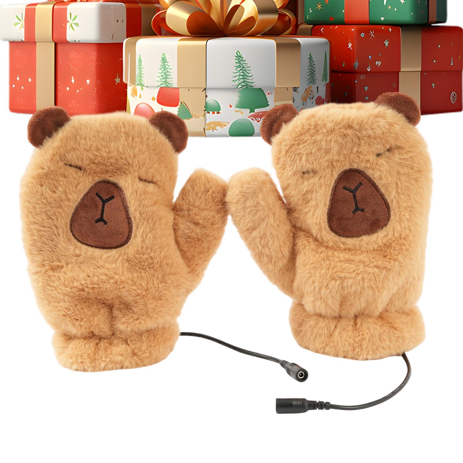 Muffole Riscaldate Scaldamani USB Lavabile In Peluche Animale Intelligente | Guanti invernali antivento riscaldati per la pesca sul ghiaccio guida moto snowboard sci outdoor ufficio e inverno