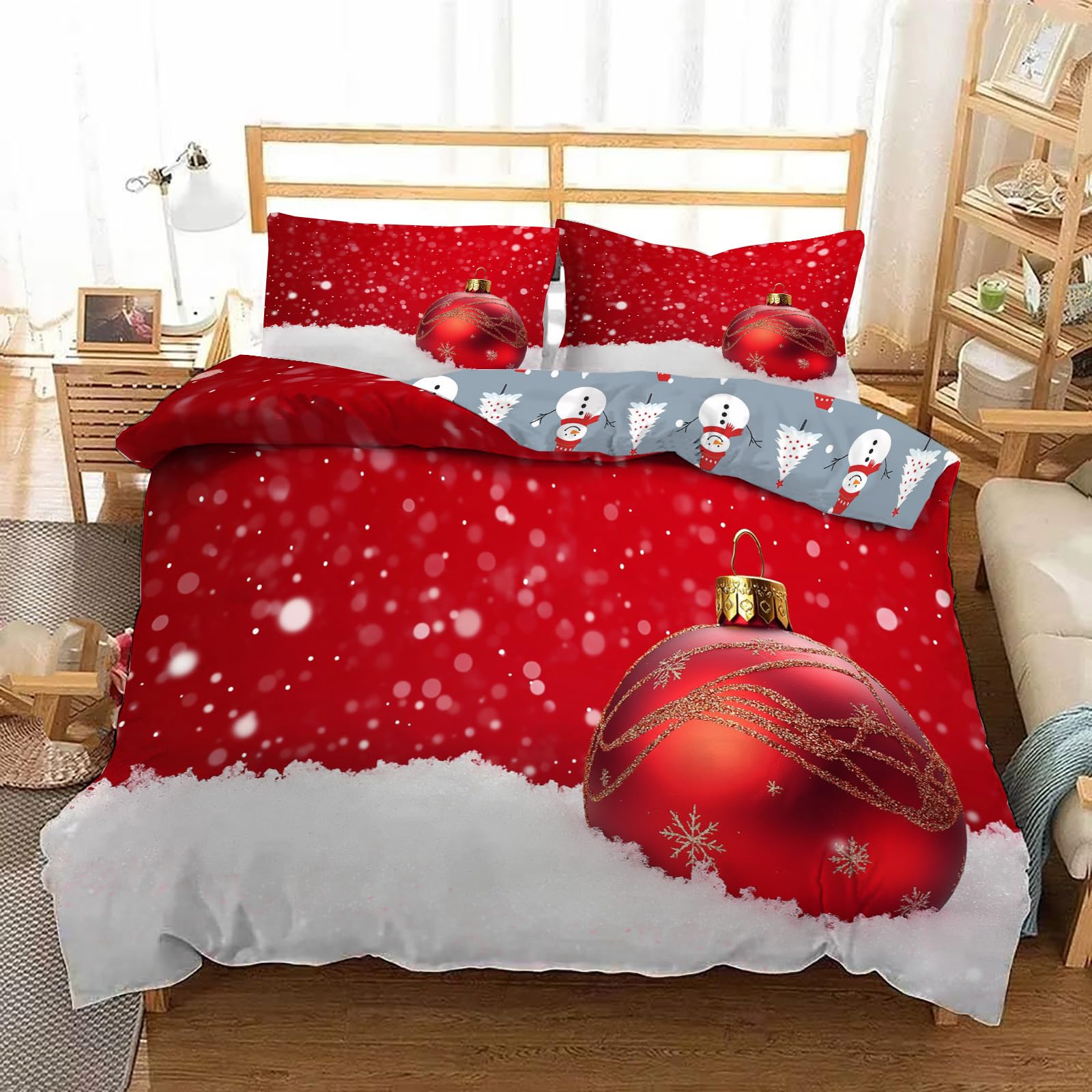 Housse de couette Noël 200x200 pour chambre ado festive et chaleureuse