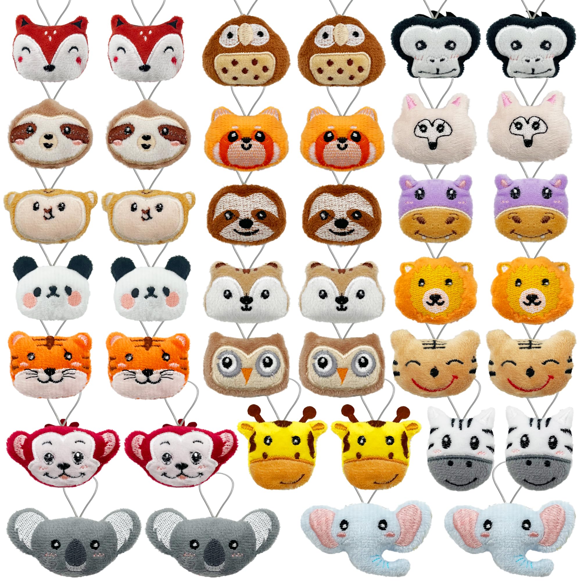 40 PCS Mini Jungle Animal Plush Toys Set Cute Small Animal Stuffed Keychain for Party Favors Keychain Ornament for Goody Bag Easter Egg Stuffers