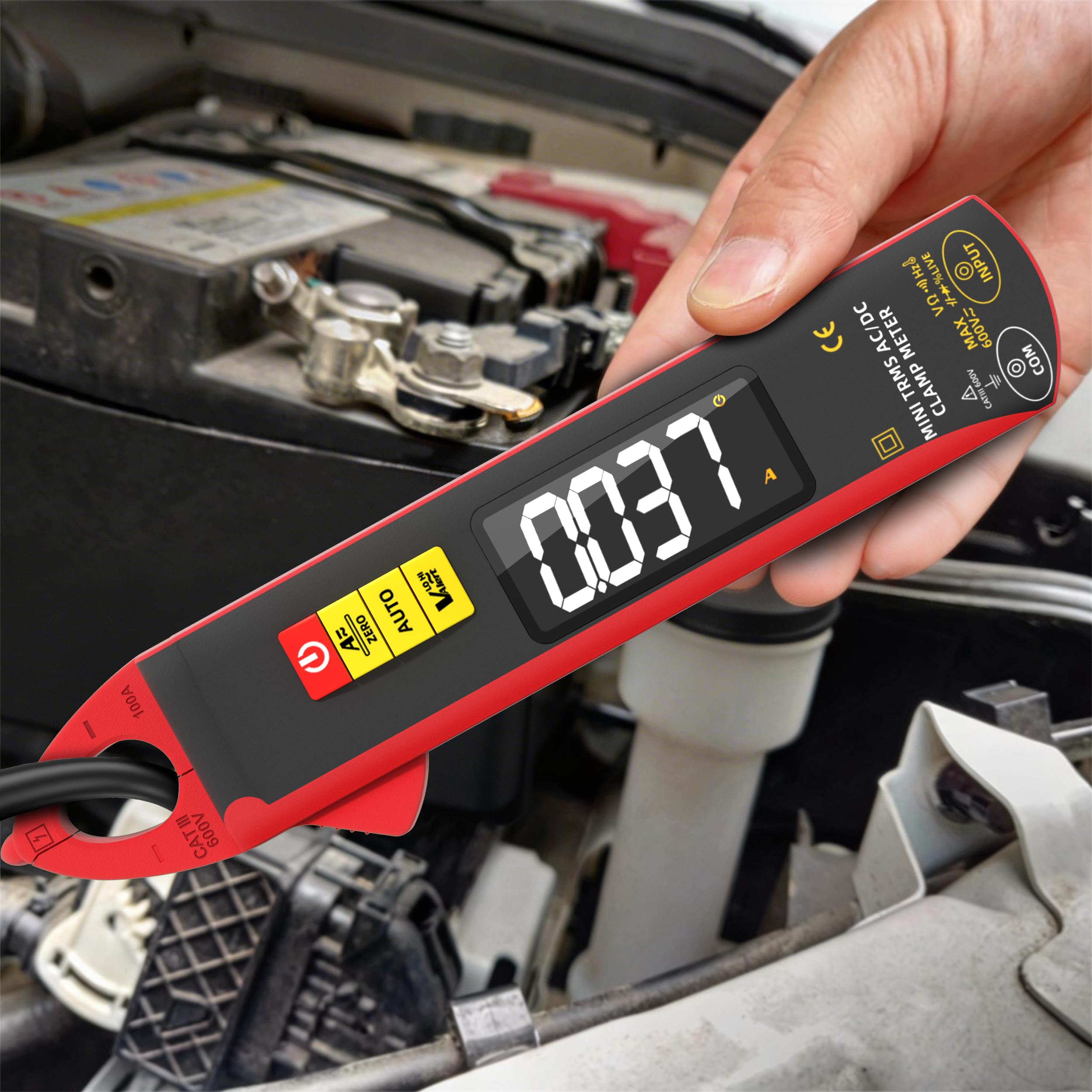 BSIDE UX1 Pinza Amperimétrica 1mA DC AC True RMS Pinza Corriente de Fuga para Automoción, Mini Multímetro Inteligente Recargable de Tensión Resistencia Capacitancia Diodos Temperatura y NCV