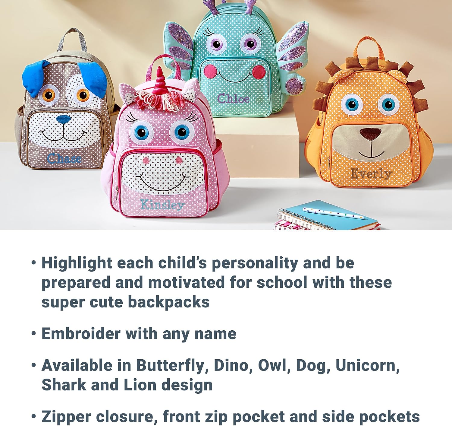 Let's Make Memories Kids Personalized Toddler Backpack for School - Custom Preschool Backpack - Back to School - Bookbag - Little Critter - Owl