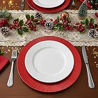 Vista 51 de Tanlade 50 Pcs 13 Inch Charger Plates Bulk Round Wedding Chargers Plastic Dinner Plates for Table Setting Wedding Party Decoration (Gold)