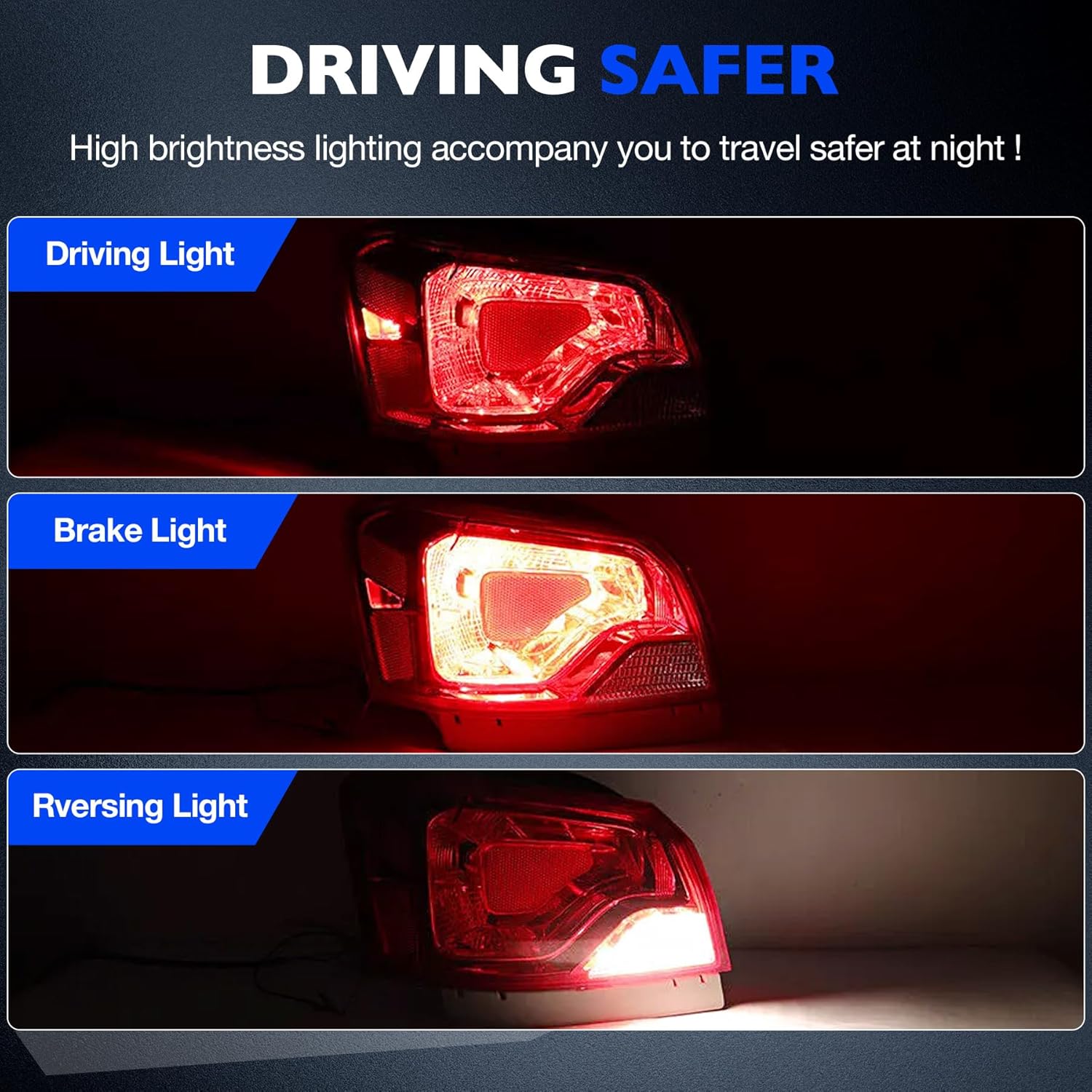 Brake Tail Light Compatible with 2014-2020 Chevy Impala LS LT LTZ Eco Premier, Replace 84247728 84527172, Back Rear Lamps Turn Signal Light- Rear Left Driver Outer Side LH
