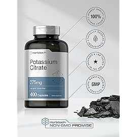 Horbach Potassium Citrate Supplement 275 mg | 400 Capsules | Non-GMO, Gluten Free