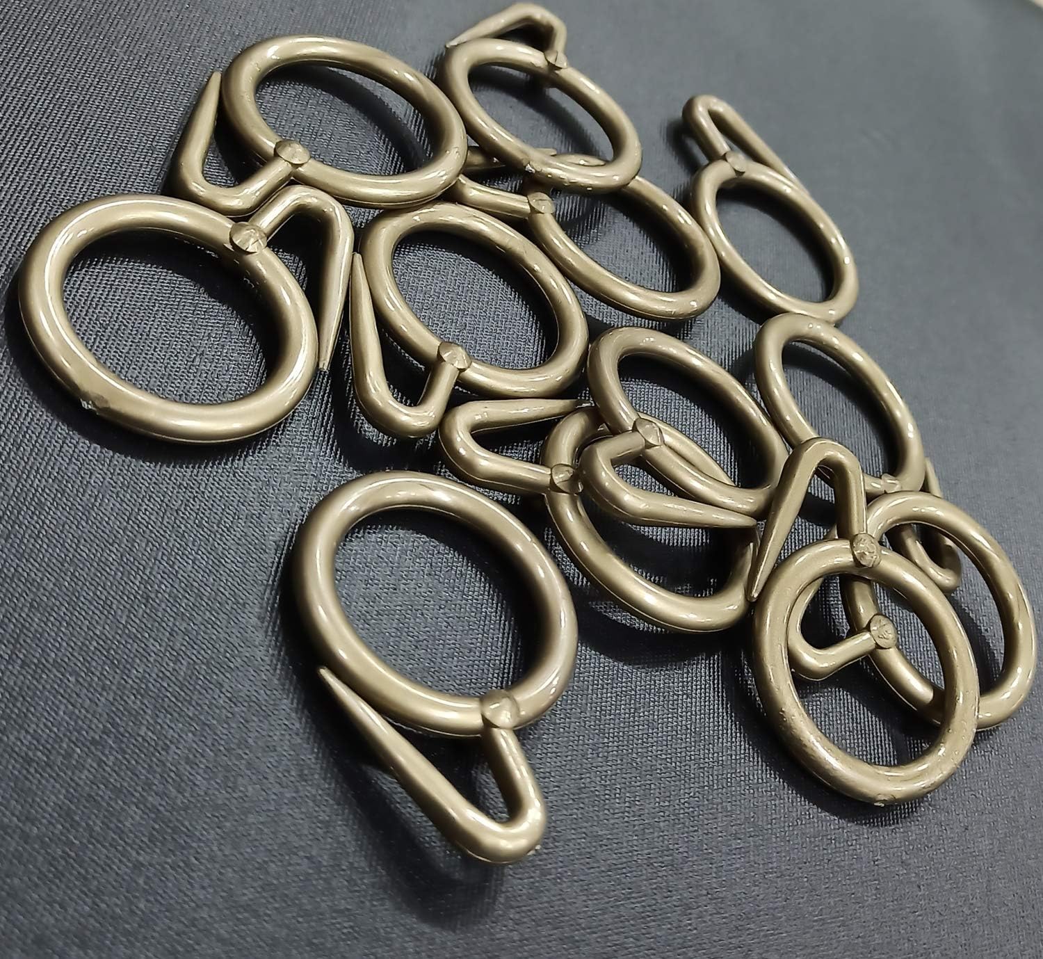 FAPBADRI Plastic Curtain Rings for Windows Curtains, Door Curtains, Bathroom Curtains and Other Multipurpose Usage - Colour: Antique Gold - 20 Pieces