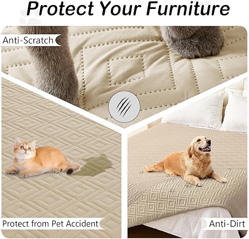 Miniatura 56 de hyha Manta impermeable para perros, funda suave para cama de perro, mantas para mascotas, funda impermeable para sofá y sillón para perros lavable,