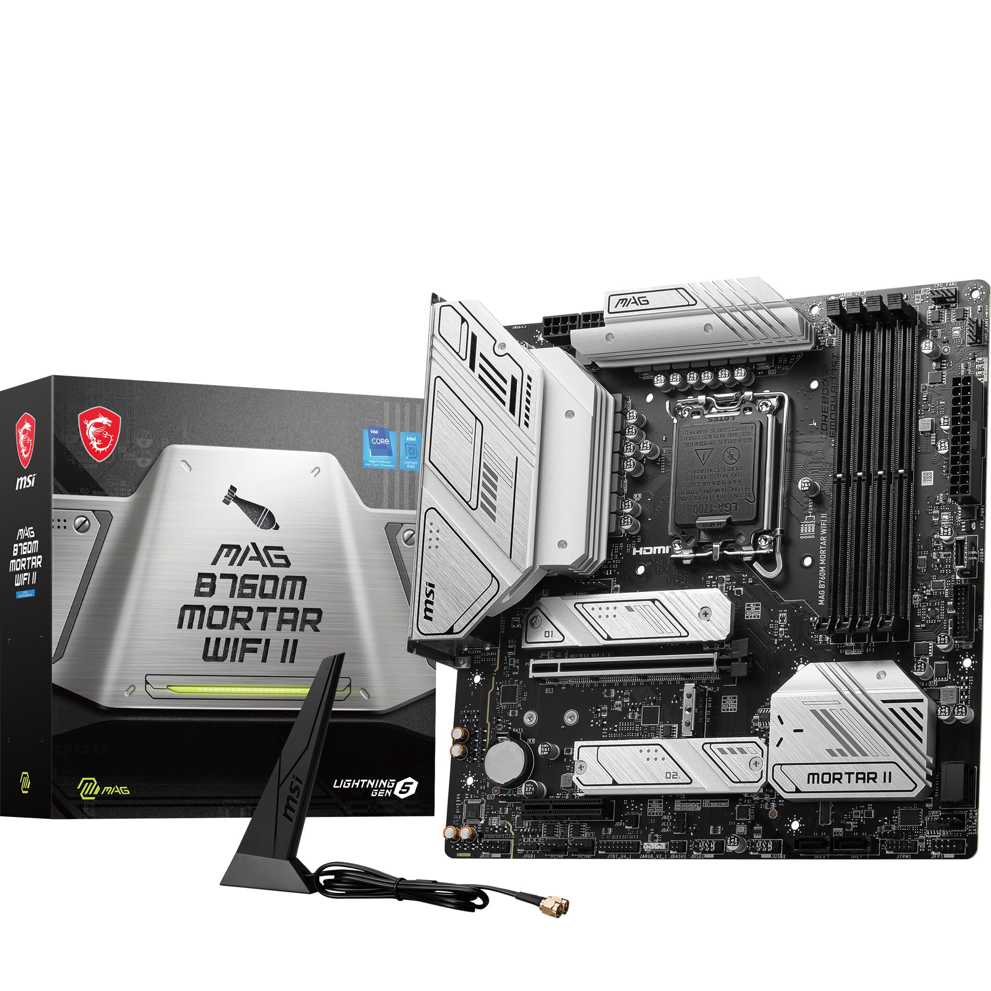 MSI MAG B760M Mortar WiFi II Motherboard, Micro-ATX - Supports Intel 14th/13th/12th Gen Core Processors, LGA 1700, DDR5 Memory Boost 7800+MHz/OC, PCIe 5.0 x16, M.2 Gen4, Wi-Fi 6E (B0CGZXXPGD) Amazon Price History, Amazon Price Tracker