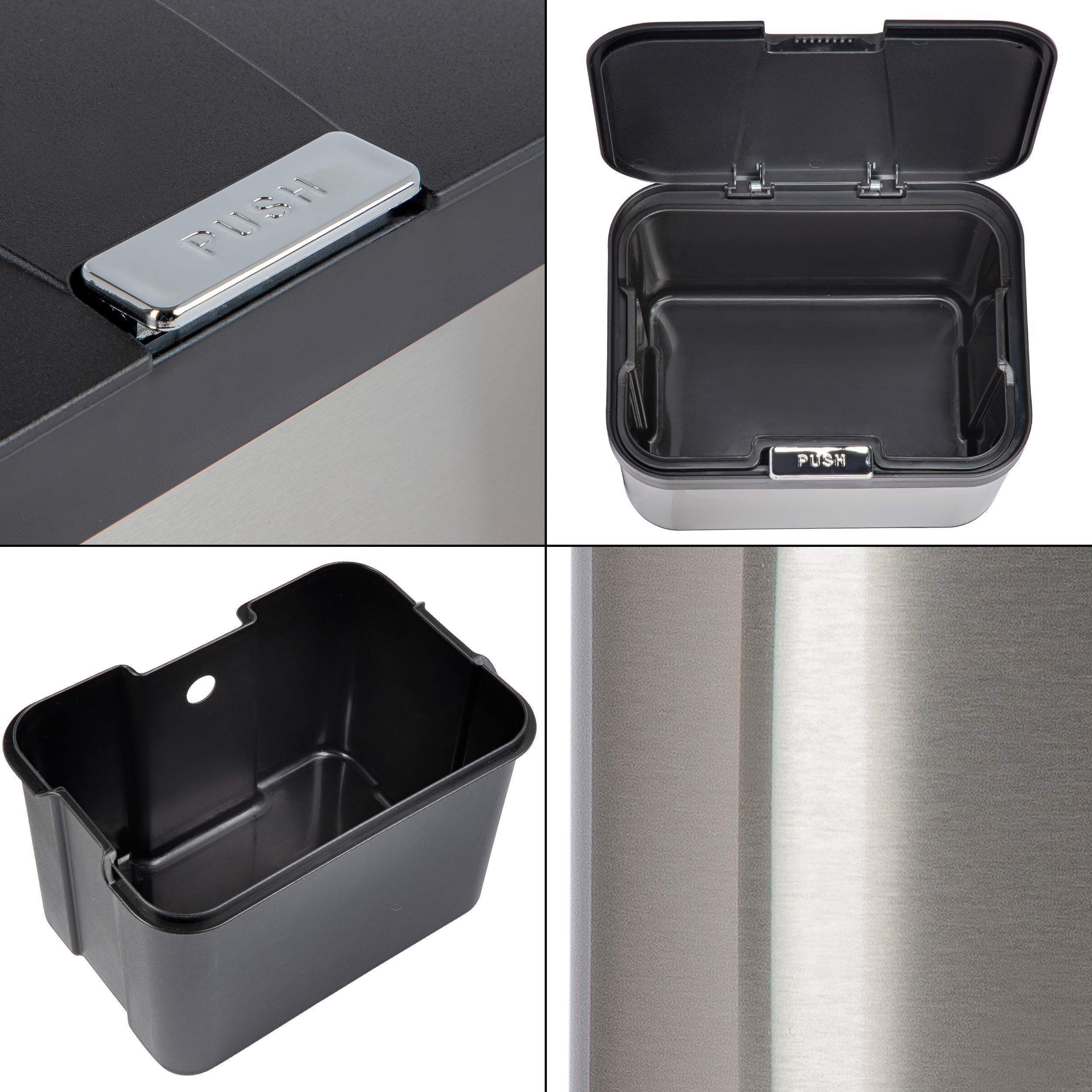 ONVAYA® Cubo de Basura biológica para la Cocina, Cubo de compostaje con Tapa, Cubo de Basura de Acero Inoxidable para residuos orgánicos, Cubo de Basura orgánica, Inodoro y hermético, 4,3 litros
