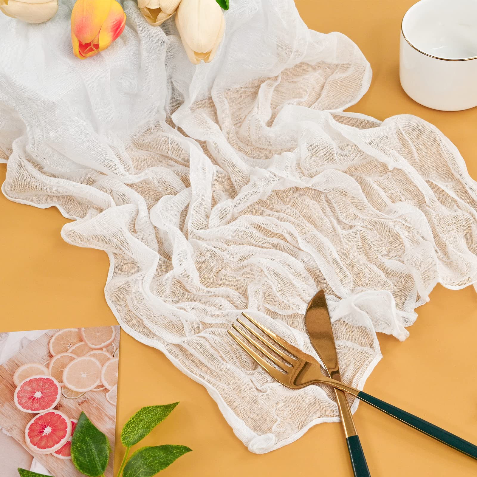 Nmkwnr 24 Pack Cheesecloth Napkins 20 X 20 Inch Dinner Table Decorative Cloth Napkins For Wedding Party Family Everyday Use