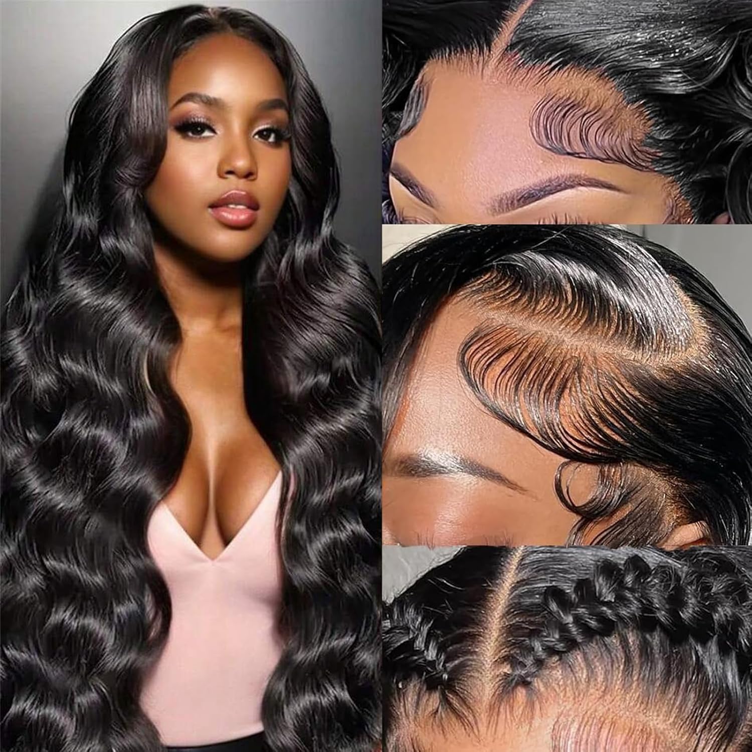 24 Inch 13x6 Lace Front Wigs Human Hair Pre Plucked Body Wave HD Lace Frontal Wigs Human Hair 200% Density Glueless Wigs Human Hair for Women