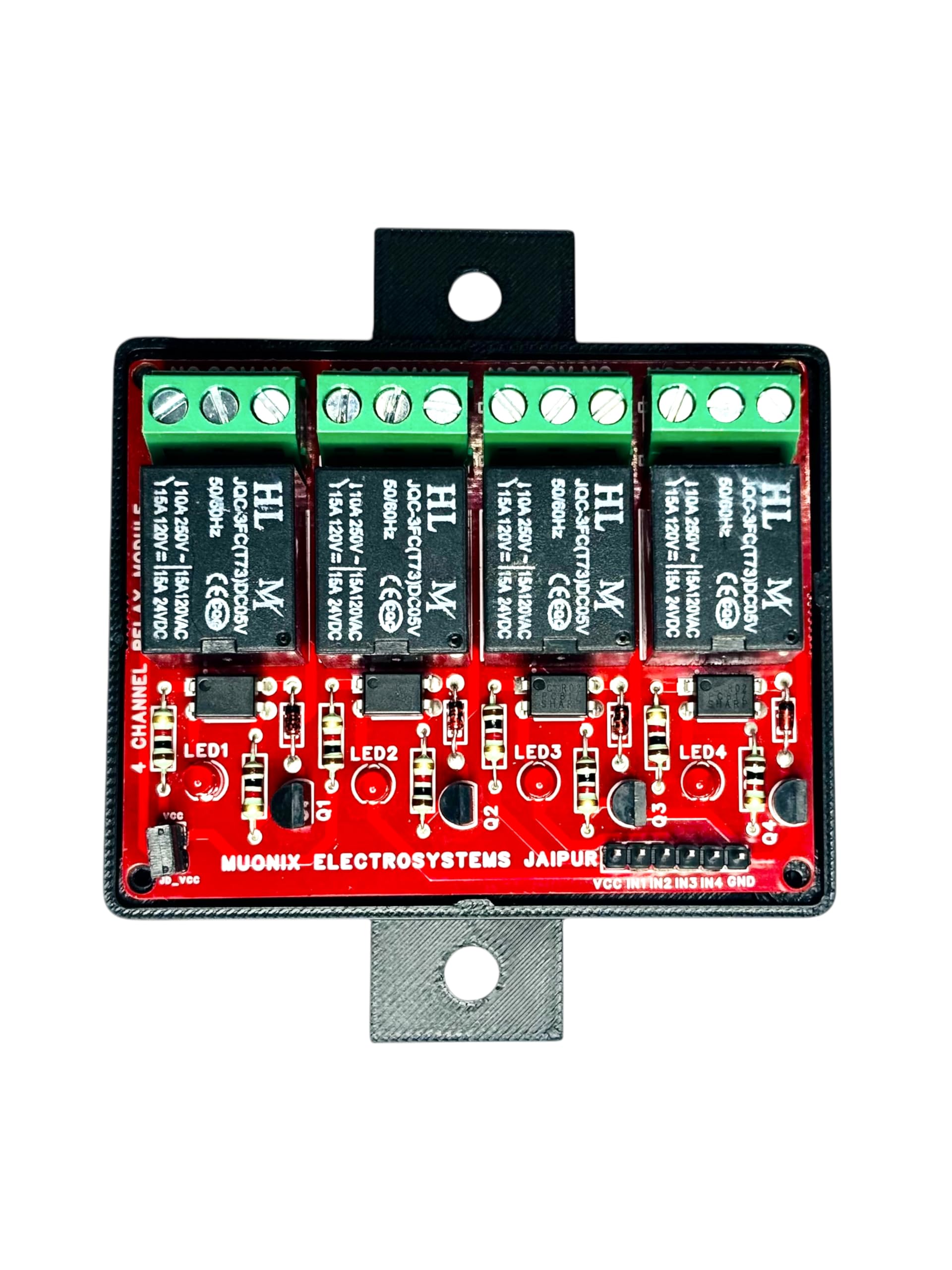 4 Channel Relay Module 5V 10A with Enclosure Lead-Free PCB Opto-Isolated Industrial Grade TH | Muonix Electrosystems LLP | Made in INDIA-image-0