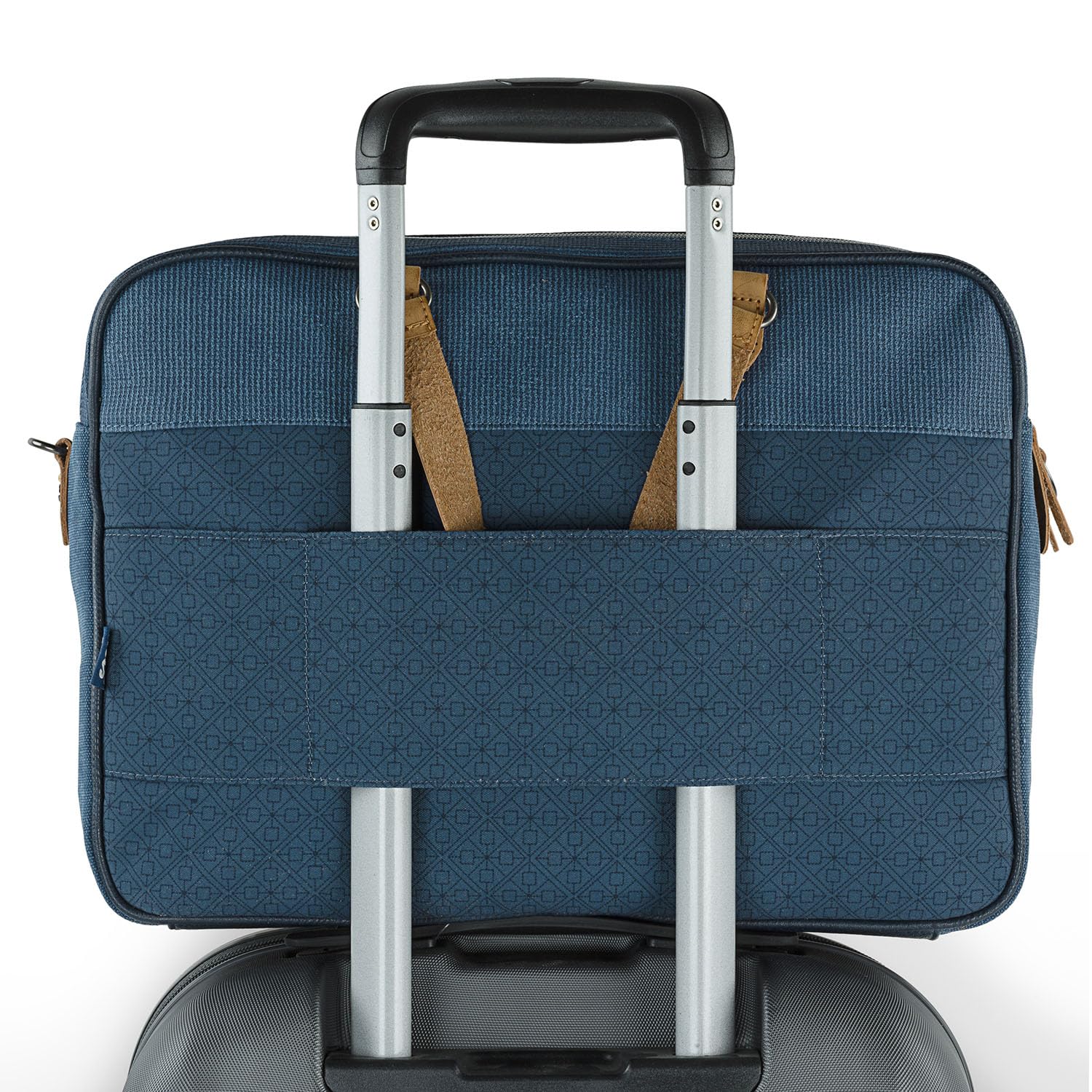Lois - Bolso maletin Portatil para trabajo Mujer. Portadocumentos ordenador 15 6 pulgadas. Piel PU y Lona con Asa Bandolera Desmontable 310539