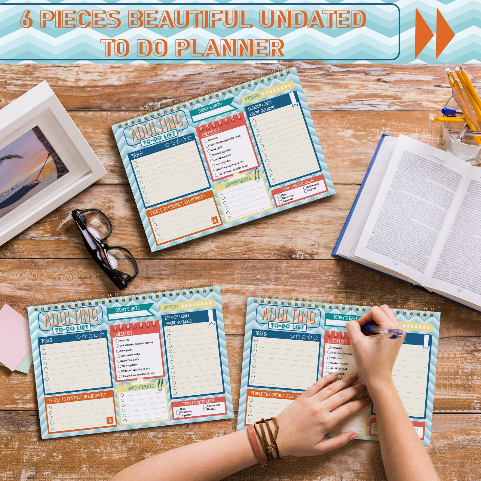 Snapklik.com : Glenmal 6 Pack To Do List Notepad Undated To Do List ...