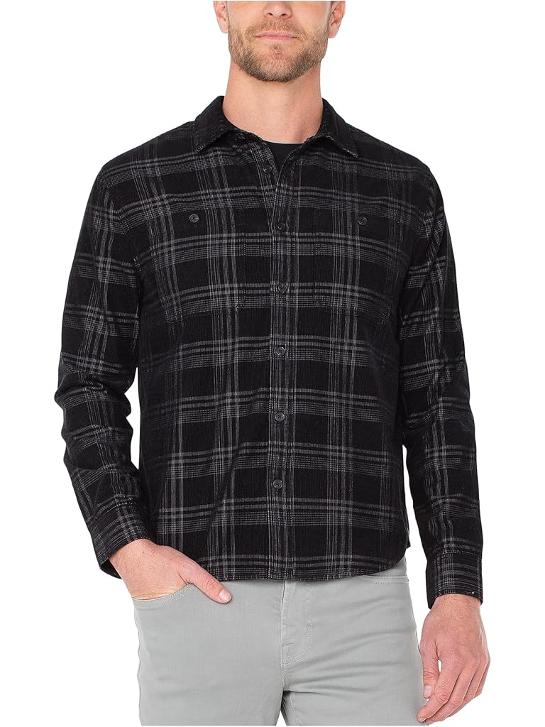 Black Liverpool Los Angeles Long Sleeve Double Pocket Button Up Shirt