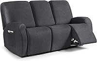 Vista 24 de Fundas para sillas reclinables con aspecto de cuero, funda elástica de 4 piezas, funda suave para silla reclinable, protector de muebles lavable