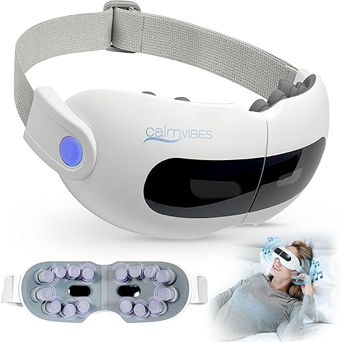 Calm Vibes - Masajeador de ojos - Masajeador de máscara de ojos vibratorio - Masajeador de migrañas - Dolor de cabeza - Máscara de migraña con