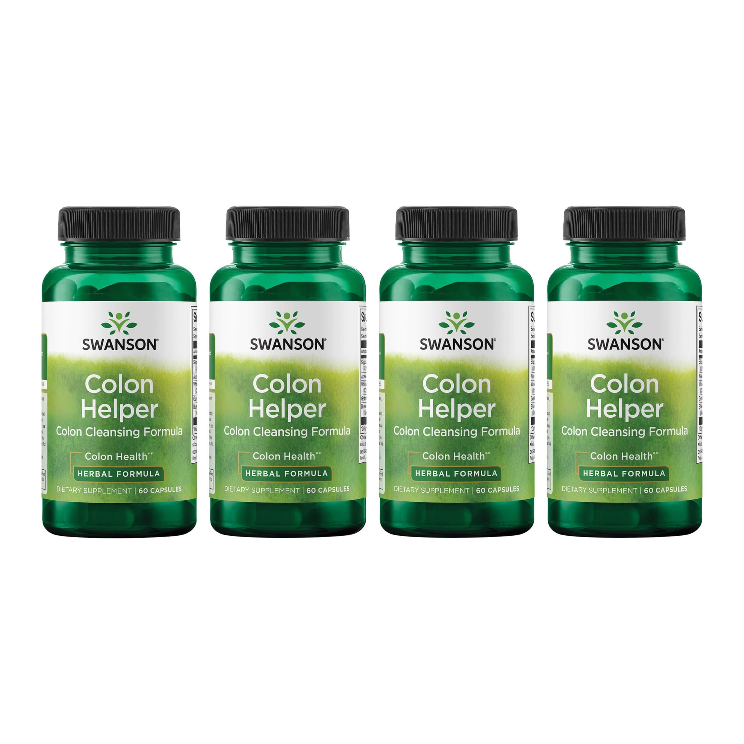 Swanson Colon Helper Herbal Digestive Supplement, 60 Capsules, 4 Pack 60 Count (Pack of 4)