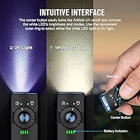 Vista 3 de OLIGHT Arkfeld UV Rechargeable EDC Flashlight, 1000 Lumens White LED and 365nm Blacklight Combo for Outdoors, Emergency, Working, Pet Urine