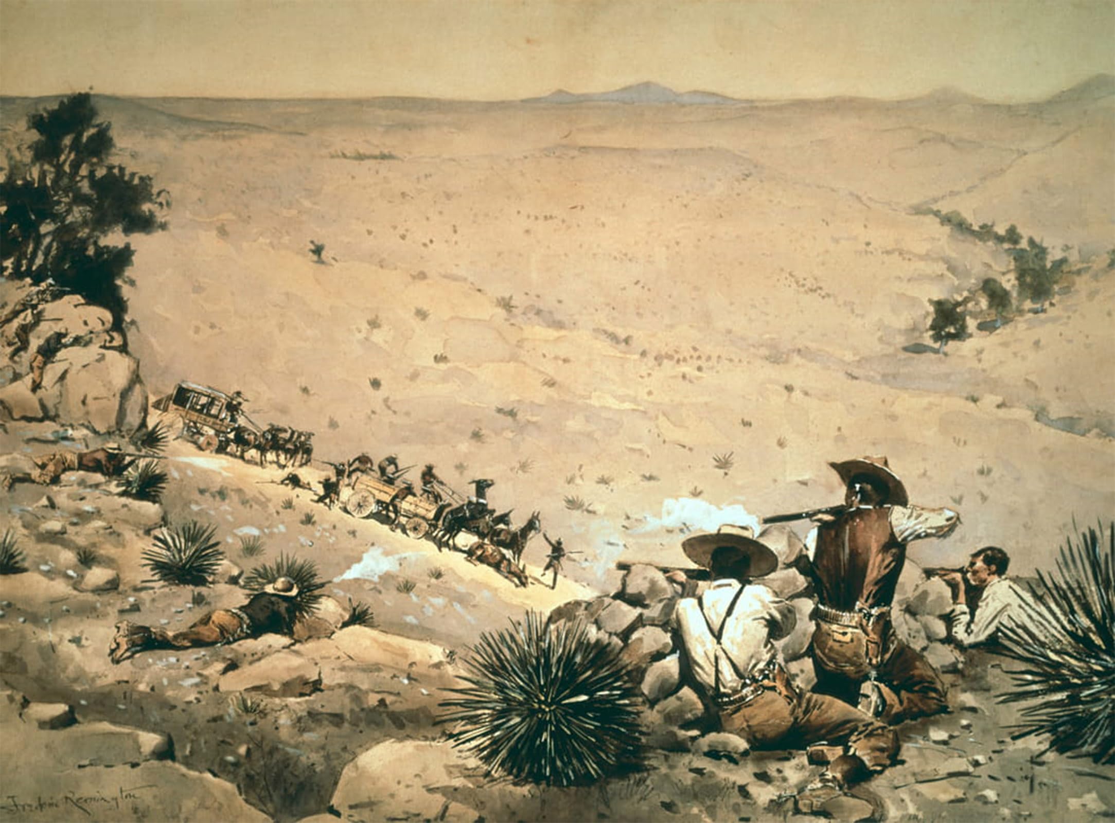 ARTXLXXBN Famous Painting Art Wall Decor Abstract Art Picture the Hold Up by Frederic Remington Animal Pictures for Home Decor 60x90cm