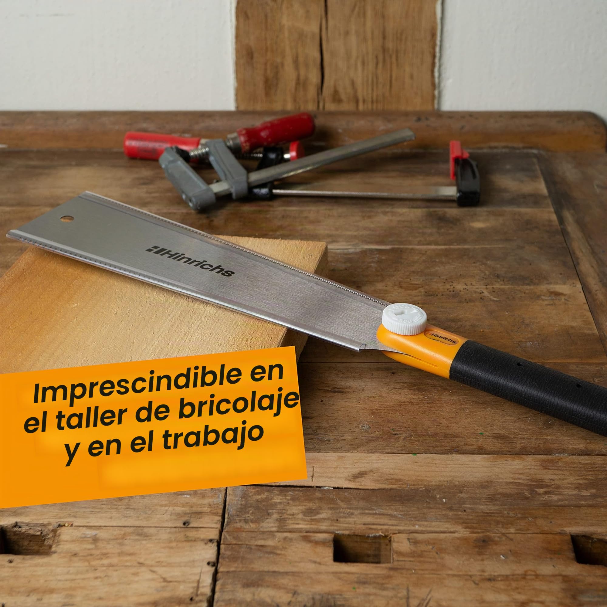Hinrichs Sierra de Estilo Japonés Ryoba 25 cm - Sierra para Madera de Acero al Carbono - Serrucho de Doble Cara para Madera y Plástico - Sierra de Mano
