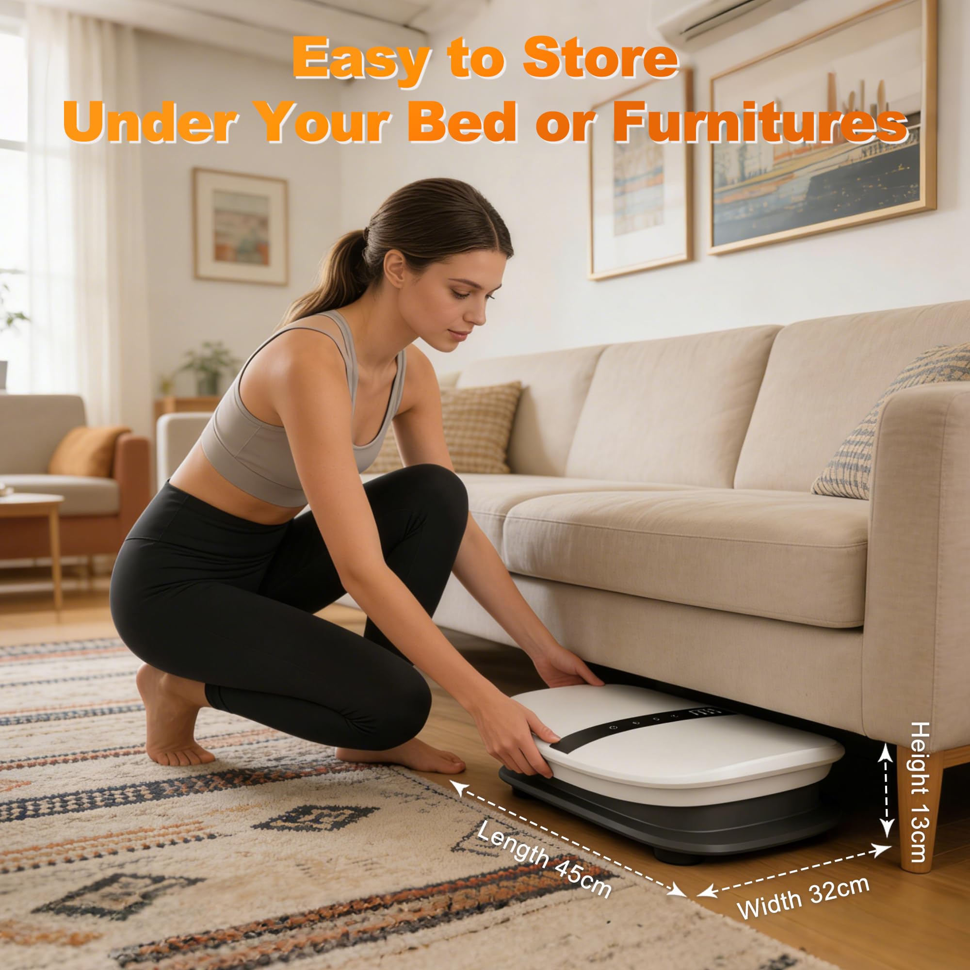 Vibrationsplatte, Fettverbrennung&Muskelaufbau, Ganzkörper-Vibration, Integrierter Bluetooth-Lautsprecher, 30 einstellbare Geschwindigkeiten, leiser Motor, Rüttelplatte für Frauen & Männer, 120KG