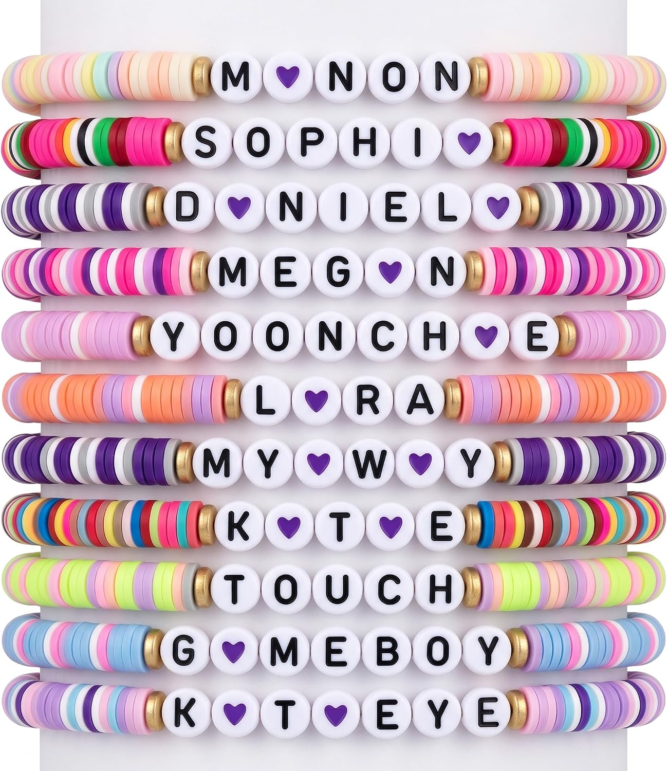 ChillOutPal Kats Merch Bracelets Set - 11Pcs Kpop Clay Heishi Bead Bracelets for Girl Fan Merch Gifts
