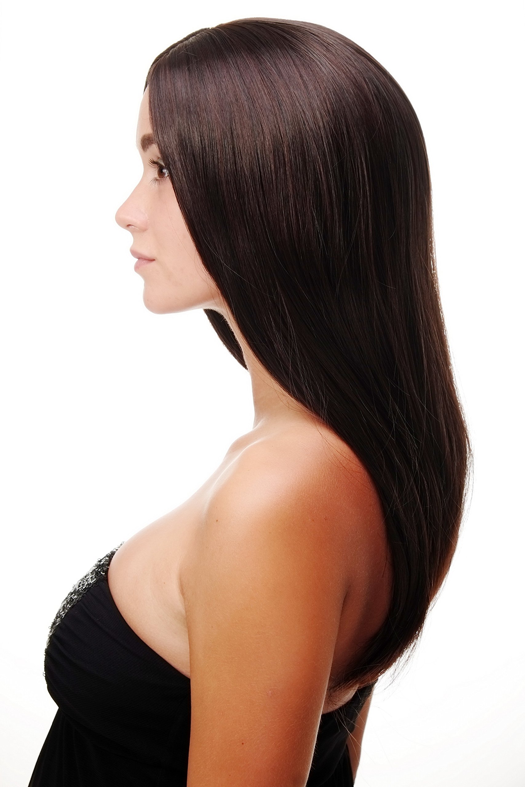 WIG ME UP SA-151-2T33 Lady Quality Wig long straight beautiful middle parting mahogany mixed brown 23inch inch - Image 2