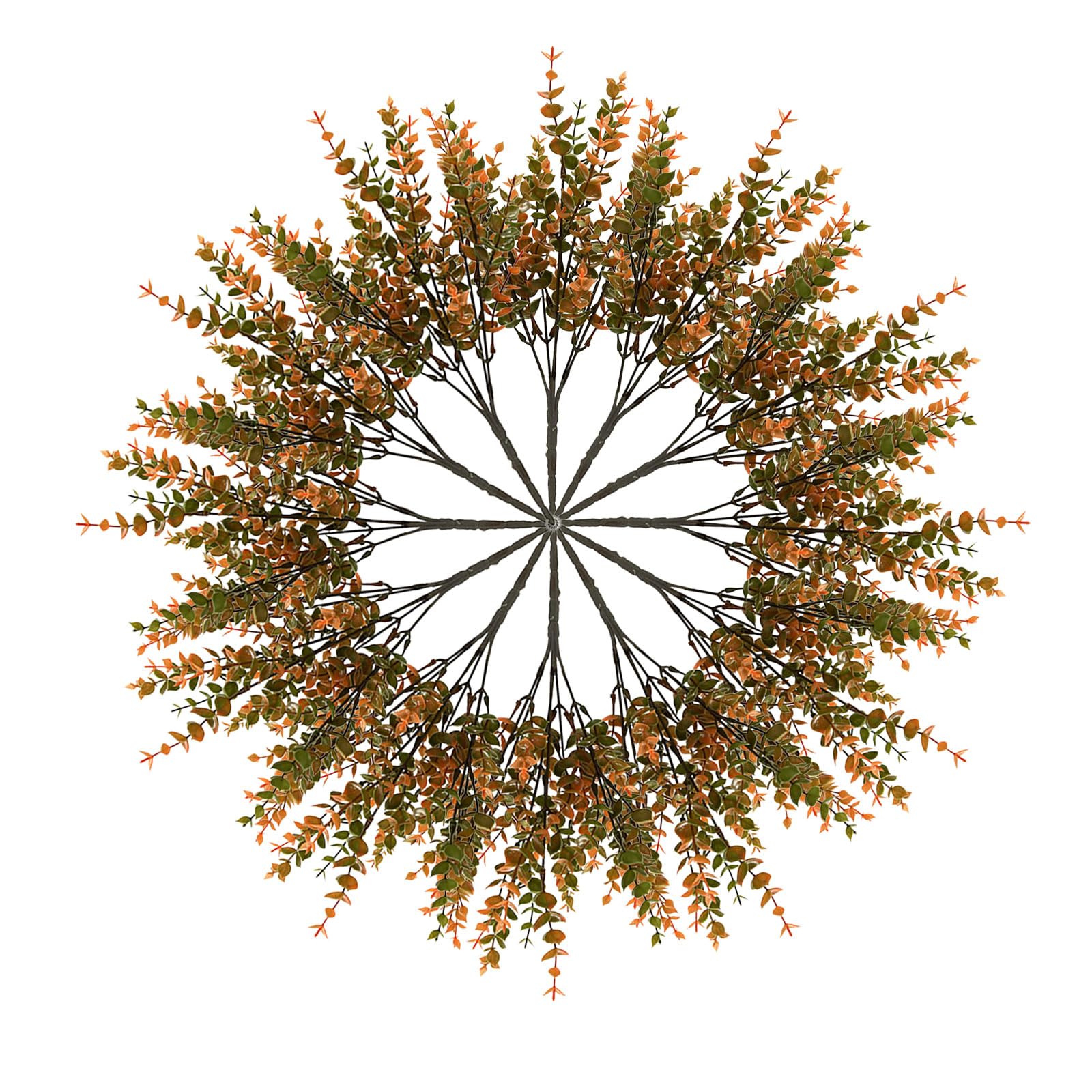 Pangboer Autumn Colors Of Euc Of 12 Artificial Leaves Stems For Home And Table Decoration Realistic Eucalyptuses Branches Fall Florals Arrangement Faux Fall Leaves
