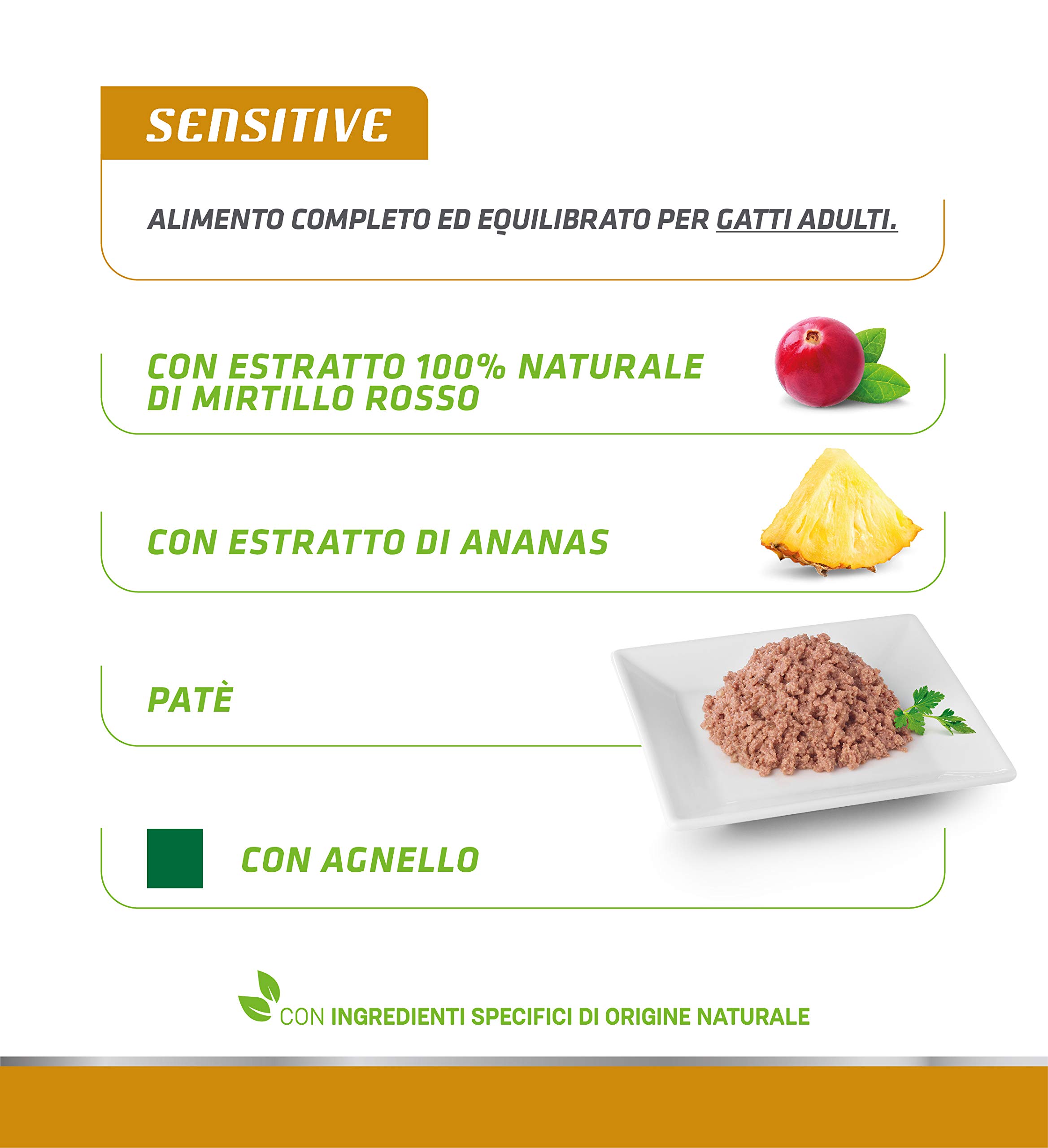 Natural Trainer Sensitive Adult - Cibo Umido Per Gatti Con Agnello 12 Buste Da 85g - Foto 4