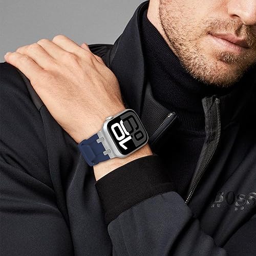 Miniatura 6 de Correa deportiva de silicona suave compatible con Apple Watch Ultra Band de 1.929 in 1.811 in 1.772 in 1.732 in 1.654 in, pulseras de repuesto
