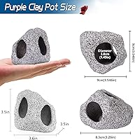 Vista 2 de Ameliade Aquarium Decorations Cave Fish Tank Accessories Rock Decor for Shrimp Cichlid Hiding Breeding Small Fish Bowl Hide Decoration Betta Toys