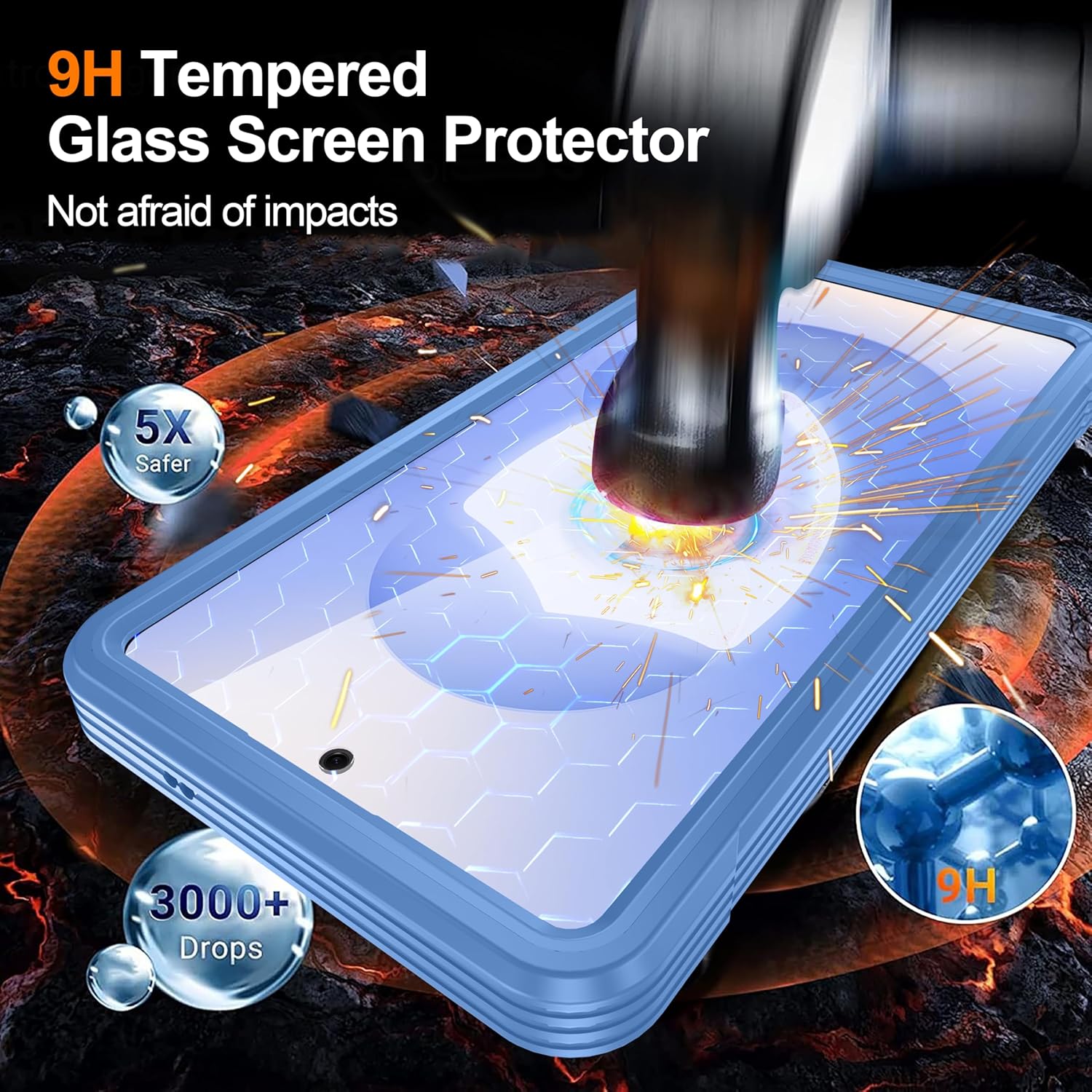 Magnetic for Samsung Galaxy S26 Ultra Case Magsafe with Built-in Screen Protector, Full Body Rugged Case with Camera Protection, Shockproof Dustproof Anti Slip Silicone Edge Clear Back Phone Cover