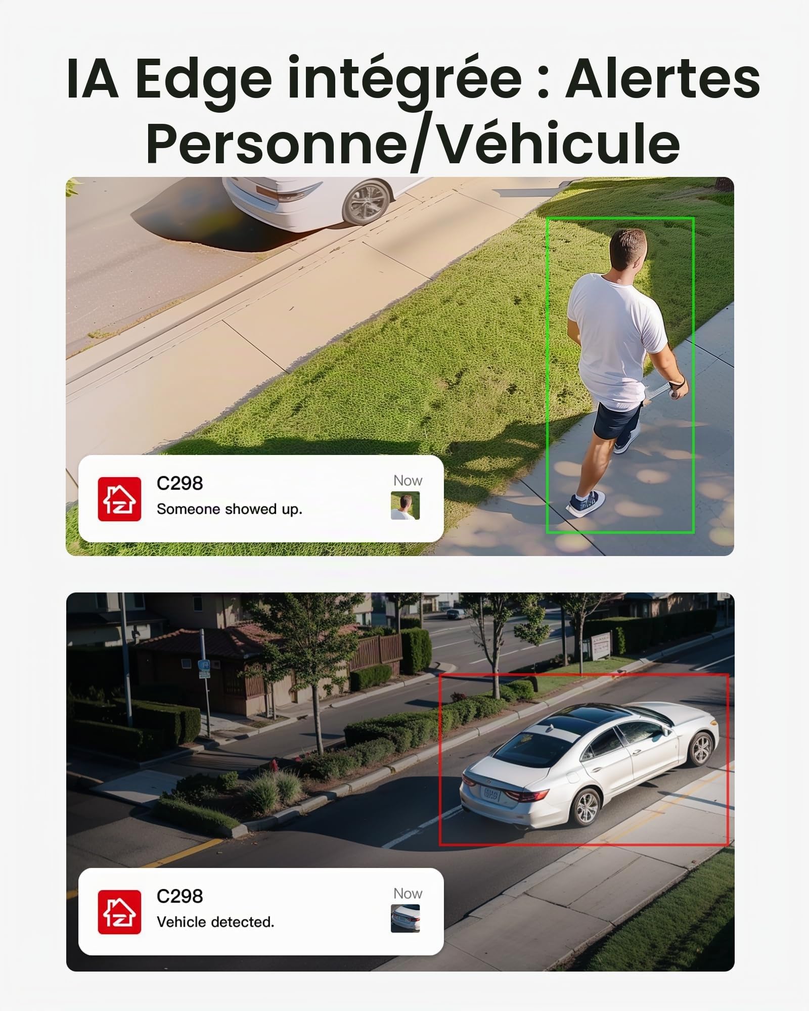 ZOSI C298 PT Caméra Surveillance WiFi Extérieure 4MP Duo Objectif Vue 360° | Pan et Tilt 360° Vision Nocturne en Couleur, Suivi Automatique, Détection Personne/véhicule