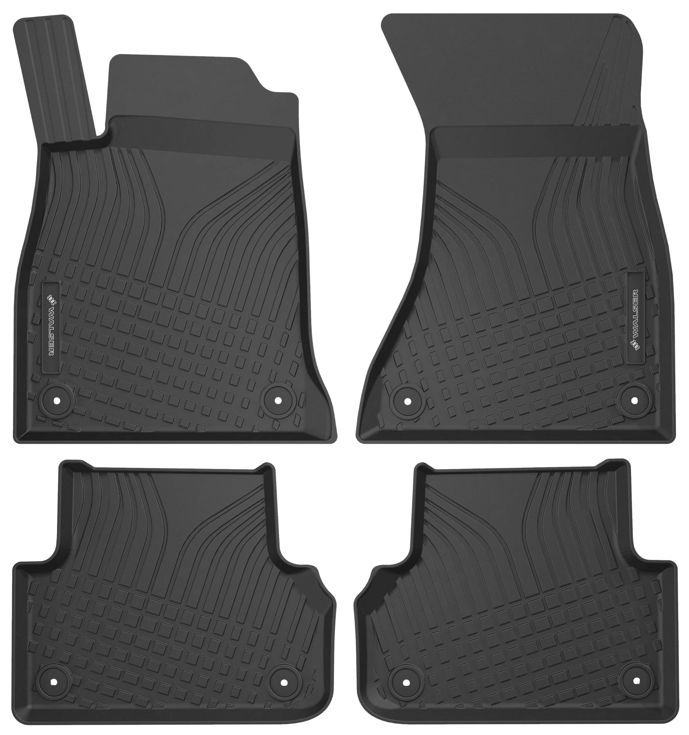 WALSER tappetini premium per auto compatibili con Audi A4 B9/Allroad B9/Avant B9 2015-2024, A5 Sportback 2016-Oggi, tappetini in gomma per auto 100% su misura - made in EU