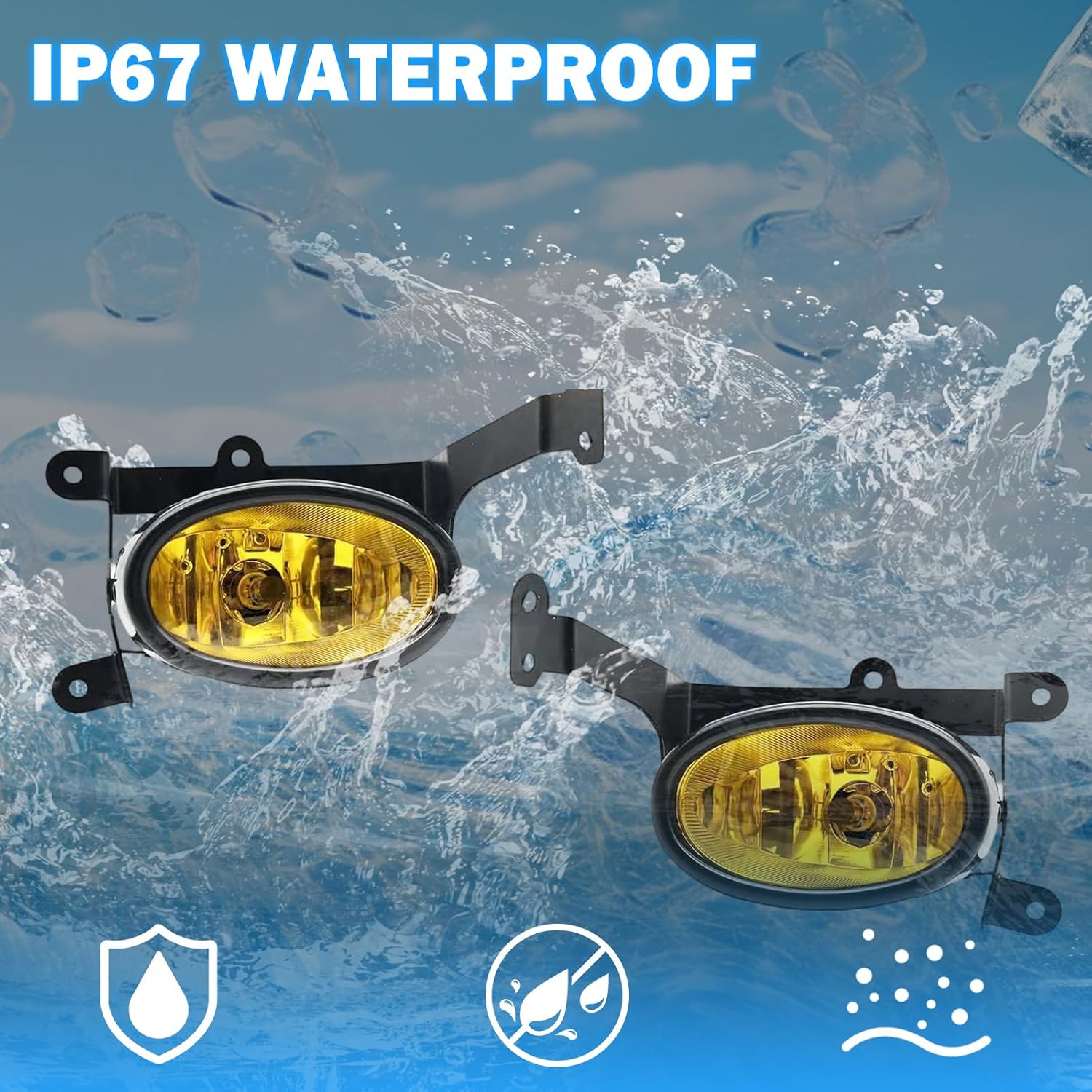 Fog Lights Compatible with 2DR Honda Civic Coupe 2006-2008 Pair Bumper Driving Fog Lamps with H11 12V 55W Halogen Bulb (Amber Lens)