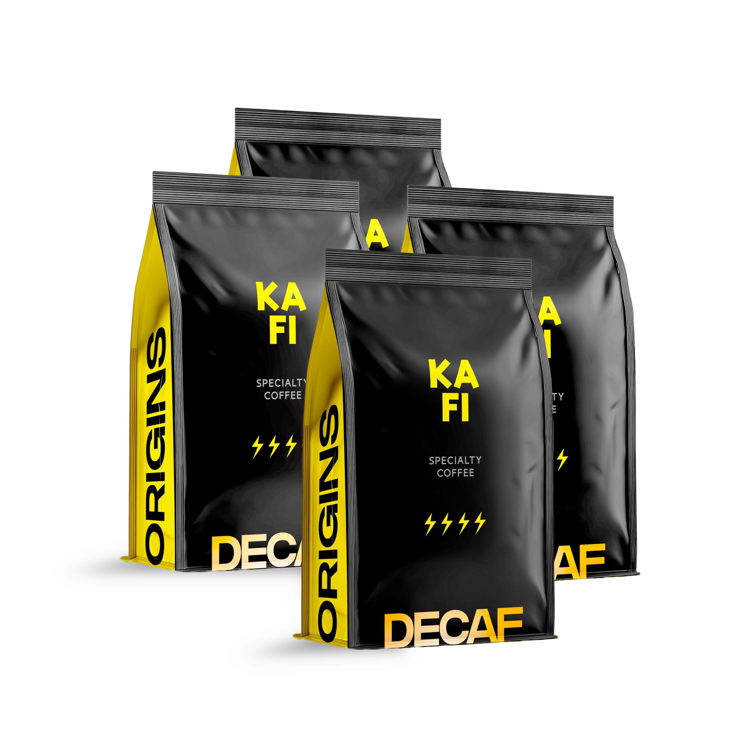 KAFI Café en Grano de Especialidad Descafeinado 2kg (4x500g) - 100% Arábica Natural - Notas de Jazmín, Cítricos y Chocolate - Cuerpo Equilibrado - Ideal para Cafetera Superautomática y Molinillo